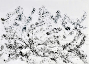 Snow-art 34, 2020, Oel auf Papier, 30 x 41 cm