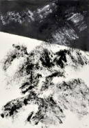 Snow-art 11, Oel auf Papier, 40 x 30 cm